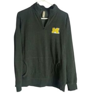 Love Ouray University of Michigan Quarter Zip Pullover Womens XL Dark Heather Gr